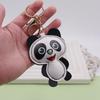 Panda Cartoon Leather Keychain - Cute Animal Pendant for Backpack or Car