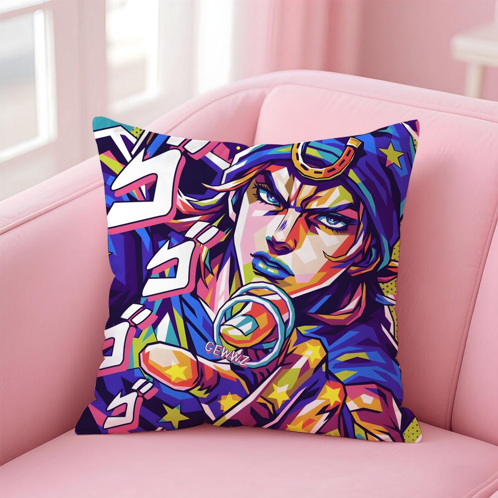 JJoJos Bizarre Adventure Cushion Cover Pillow Case Soft Friendly Fabric  Concealed Zipper