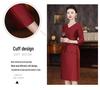 2024 Spring Red Elegant Two-Piece-Style Slimming Dress for Middle-Aged Women