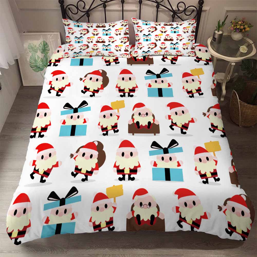 

Merry Christmas Bedding Sets Housse De Couette Winter Bed Covers With Pillowcases New Gift Bedroom Bed Set Queen Size New EU single(135x200cm)