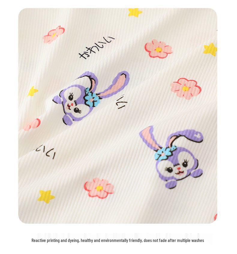 Ice Silk Girls' Short Sleeve Pajama Set - Summer Thin Two-Piece for Baby and Kids