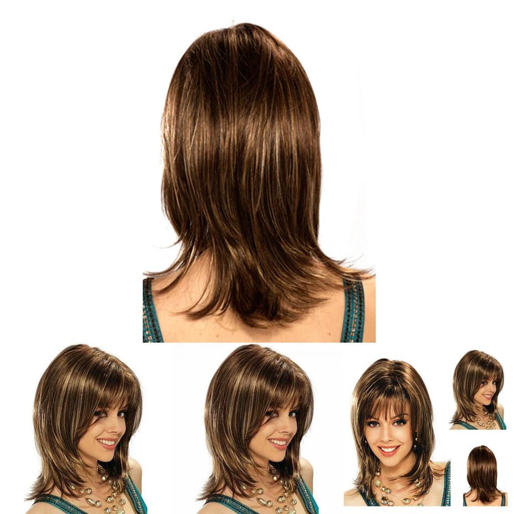Premium Quality Long Curly Blonde Wig With Ombre Brown Highlight For Fashionable Women