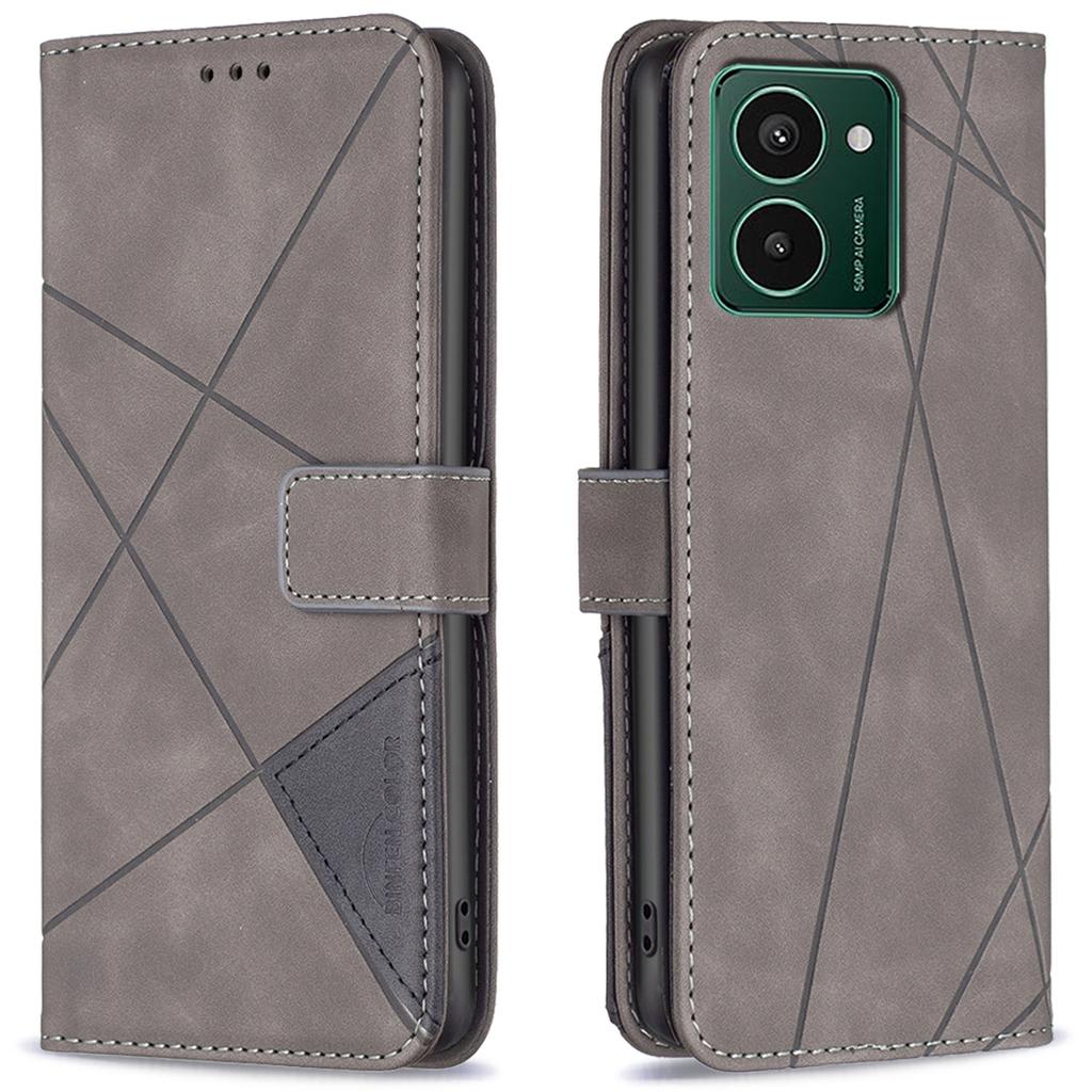 BINFEN COLOR For HMD Pulse+ Phone Cases Wallet Stand Geometry Imprinted Leather Cover