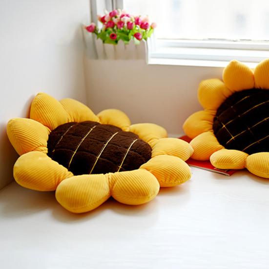 Cuscino decorativo a forma di girasole, resistente all'usura, lavabile, non sbiadisce, per divano e pavimento