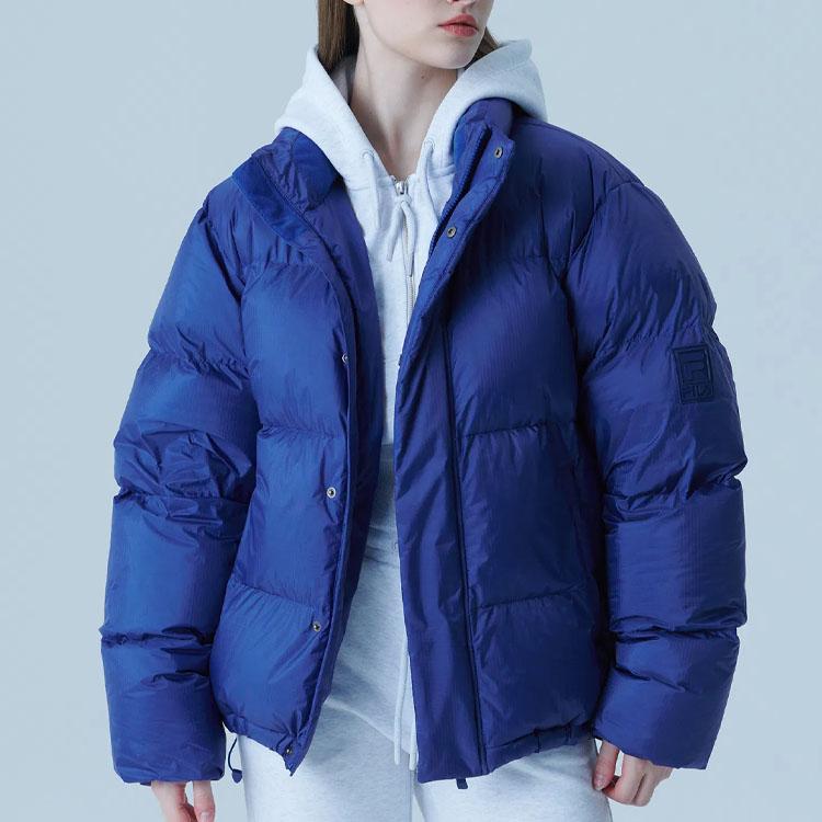 Men's FILA Down Jackets Unisex Blue Stand Collar Moderate