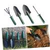 1/4pcs Non-Slip Handle Gardening Shovel Fork Rake Kit Metal Small Three-tooth Harrow Hanging Hole Design Portable Plants Shovel