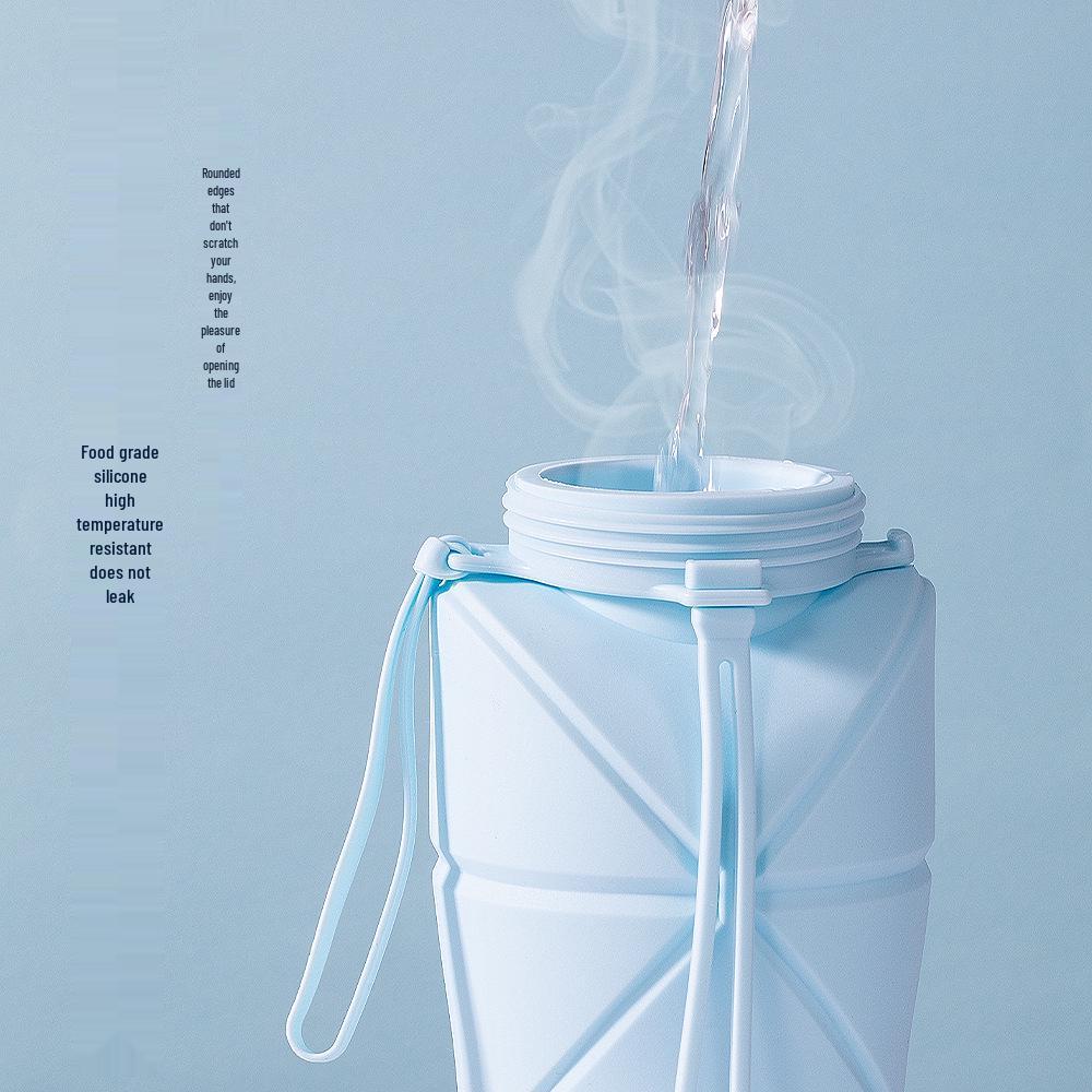 Thickened Silicone Collapsible Water Bottle for Outdoor Sports, Portable, Foldable, and Retractable Design