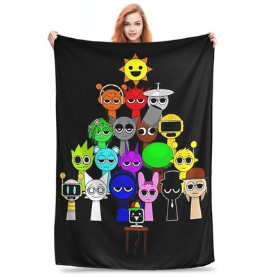 Warm Soft Blanket Picnic Beats Funny Gamer Sprunki Throw Blanket  Flannel Bedspread For Bedroom Novelty Sofa Bed Cover
