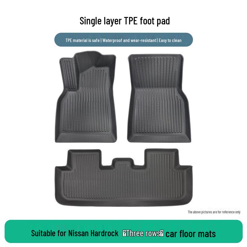 Compatible Nissan Hualu Three-Row TPE Floor Mats - Durable, Non-Slip, Wear-Resistant.