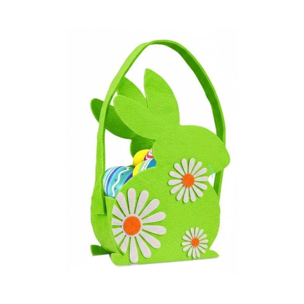Cartoon Rabbit Egg Basket Cute Candy Gift Bag Multi-functional Easter Felt Basket  Easter Egg