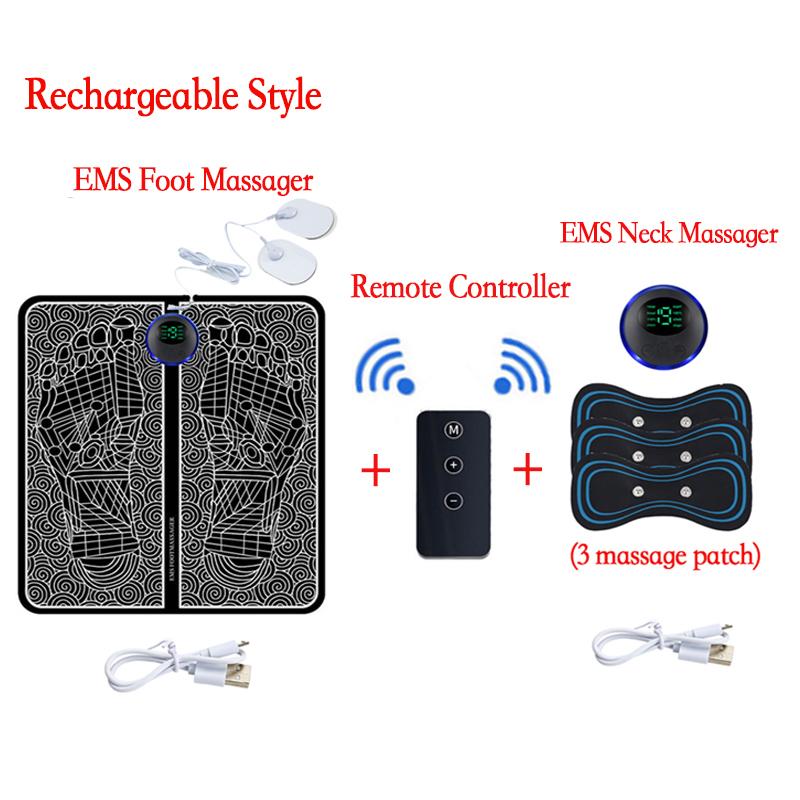 Remote EMS Foot Massager Pad Electric Muscle Stimulation Mat Improve Blood Circulation Pain Relief Relax Feet