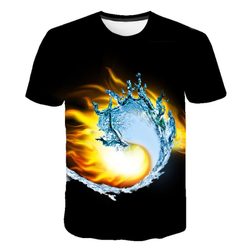 6 M-14 T Kinder Flamme Baby Jungen Und Mädchen Kleidung Sommer 3D Cartoon Kurzen Ärmeln T-shirts Mode lässig Runde Kragen Kleidung