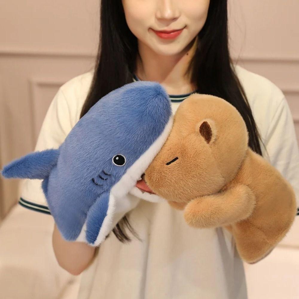 Storytelling Animal Hand Puppet Frog Hand Finger Story Puppet Stuffed Plush Shark Toys Story Time