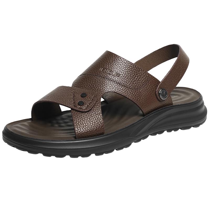 Red Dragonfly Men s Genuine Leather Summer Beach Sandals 42