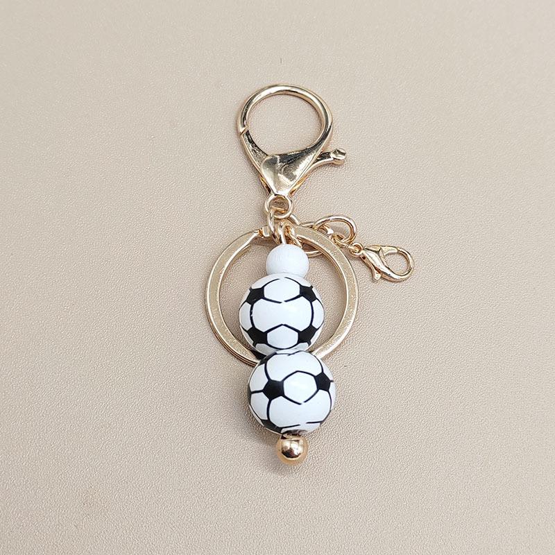 European Football Resin Souvenir Keychain Match Ball Fans Souvenir Keyring Phone Accessory  Soccer Tennis Sports Pendant