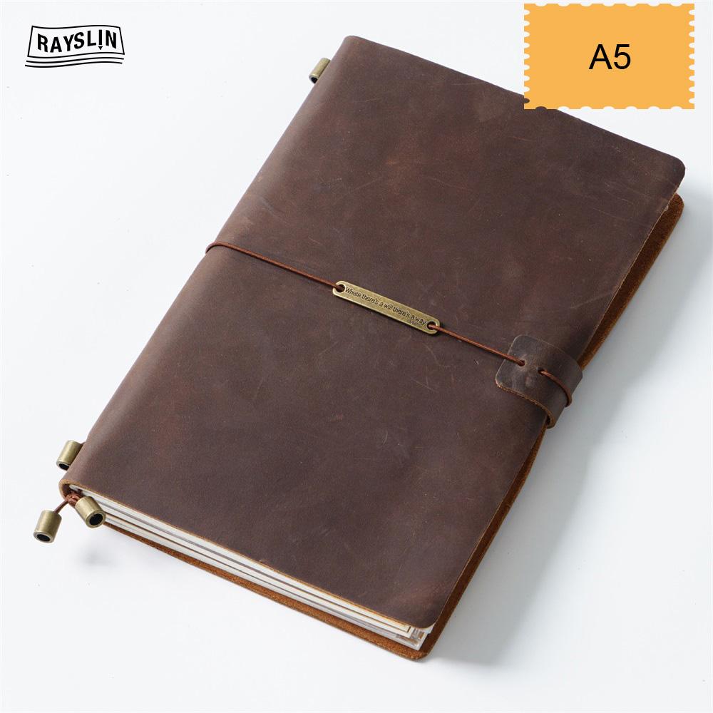 7 Farben 4 Größen Reisetagebuch Echtes Leder Cover Handgefertigtes Notizbuch DIY A5 Tagebuch Büro Schule Notizbuch Kostenlose Namensprägung