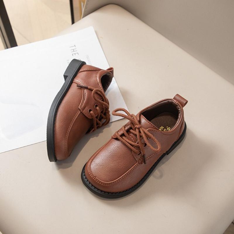 Boys Leather School Shoes  Spring Autumn Children Uniform Flat Shoes Formal Black Versatile Kids Causal  Dress Shoes