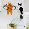  3pcs/set Funny Animal Tail Adhesive Wall Hooks Waterproof Reusable for Key Plug Hanger Kitchen Refrigerator Decor