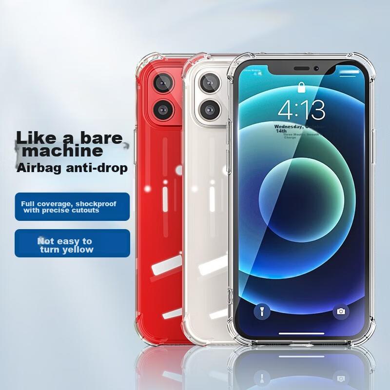 Kelleia IPhone 12 Case, IPhone 12 Protective Cover, Full Protection Shockproof TPU Airbag Soft Case/Protective, Transparent, 6.1 Inches