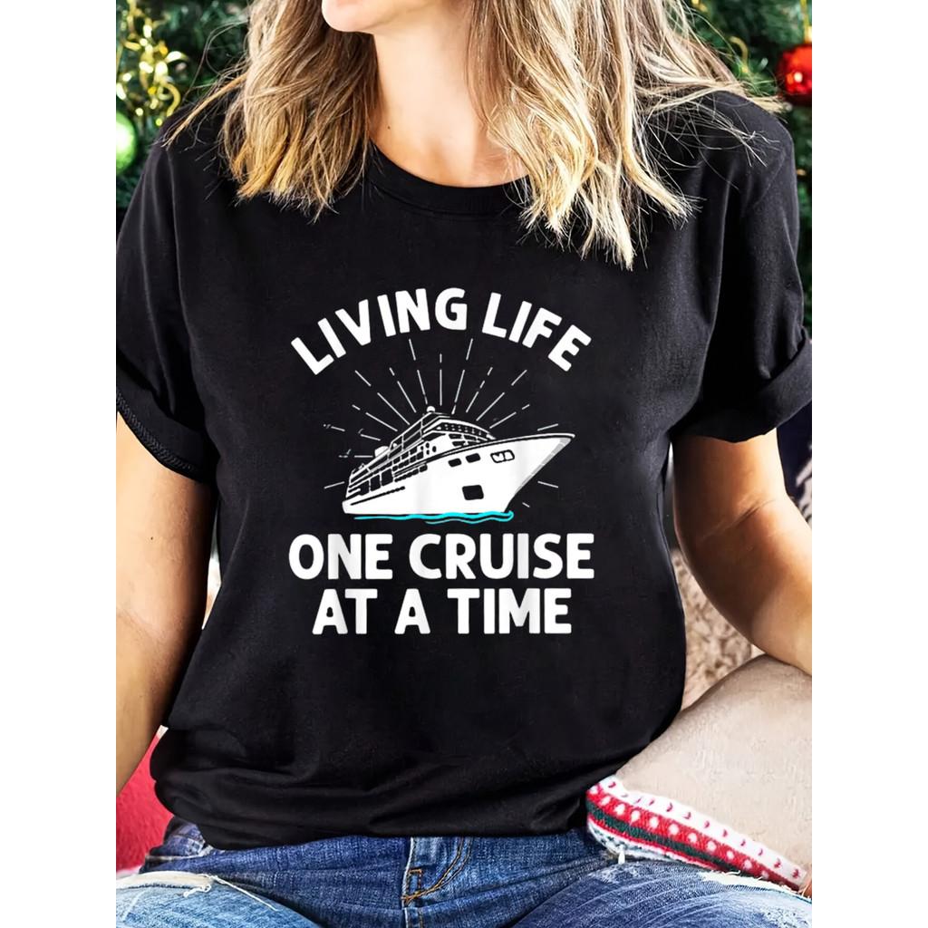 

Жіноча повсякденна футболка з поліестеру, круглий виріз, трикотажне полотно середньої розтяжності з квітковим круїзним візерунком, ідеально підходить для літнього носіння XXL чорний