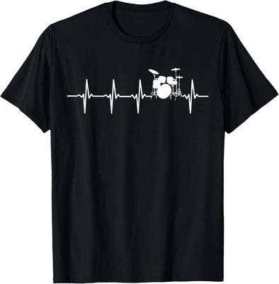 Drummer Heartbeat Life Drums Funny T Shirt Tee Music