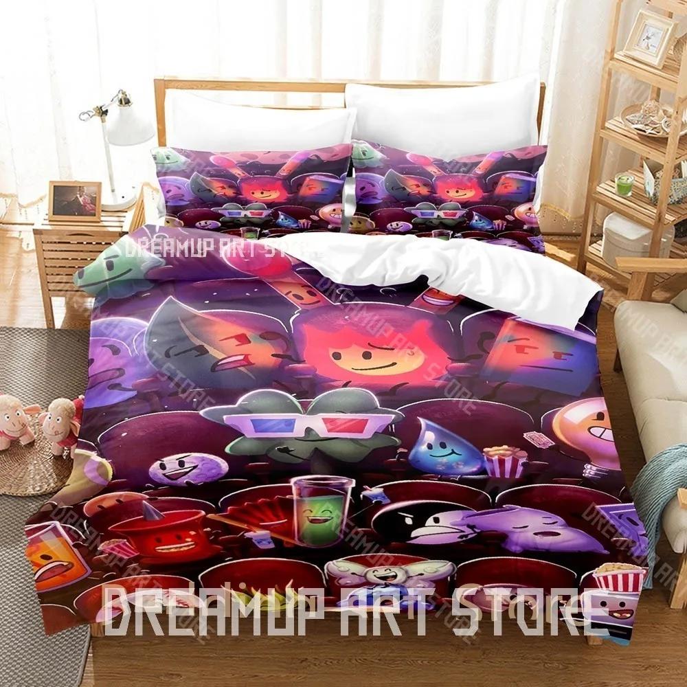 3D tisk BFDI Inanimate Insanity Povlečení Jednolůžko Twin Plné Queen King Velikost Postelový Set Ložnice pro Dospělé Povlaky na Peřinu Anime Postel