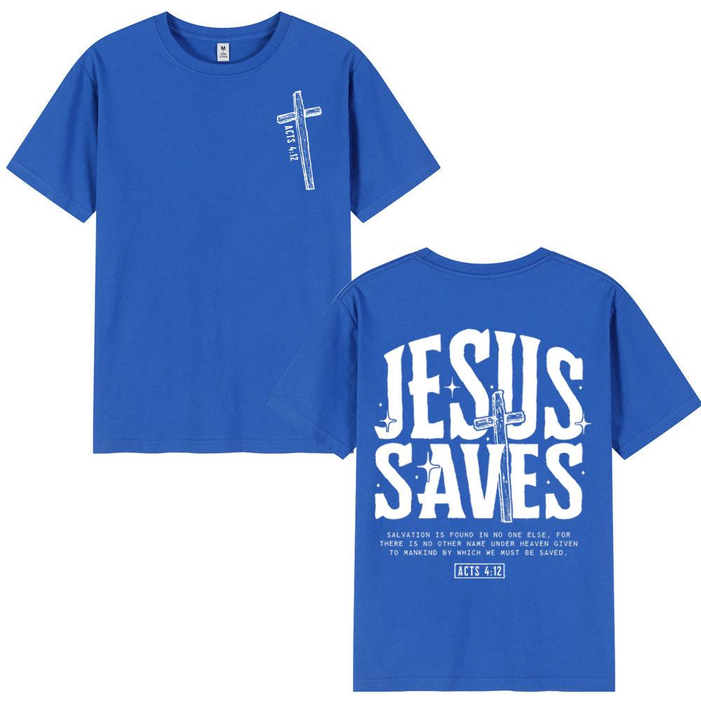 Jesus Saves Christian Bible Verse Tshirts Unisex Unisex Fashion Vintage Short Sleeve T Shirt Summer Casual Loose 100cotton Tshirt