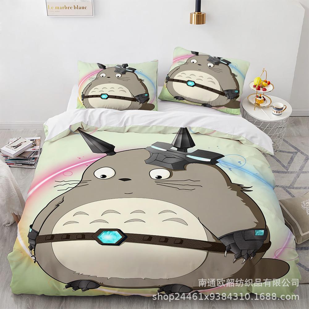 3D Digital Printing Cartoon Animation Chinchilla Bedding Three-Piece Set, Quilt Cover Pillowcase Four-Piece Set