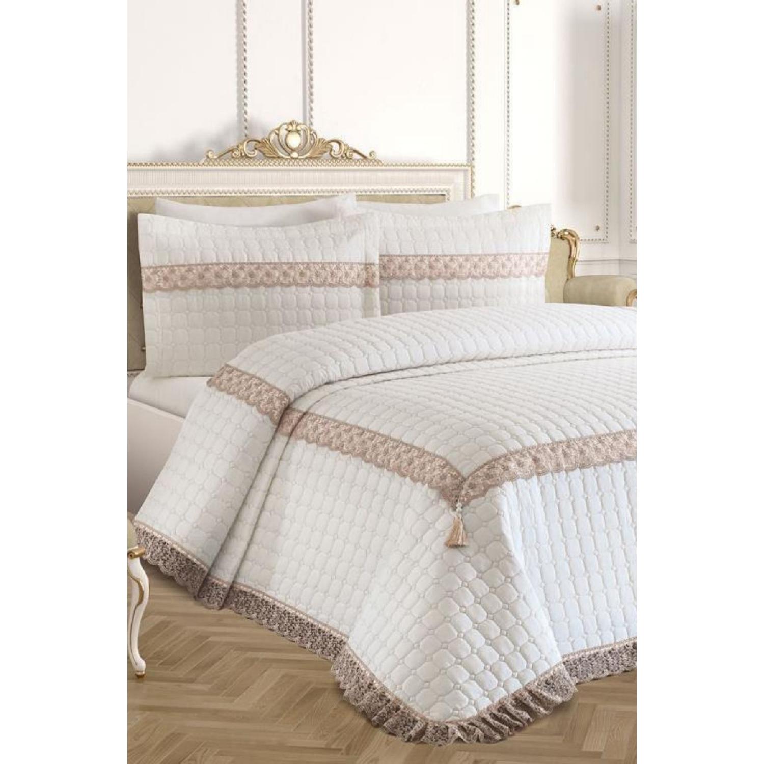 

Roza Double Quilted Bedspread Cream Beige бежевий