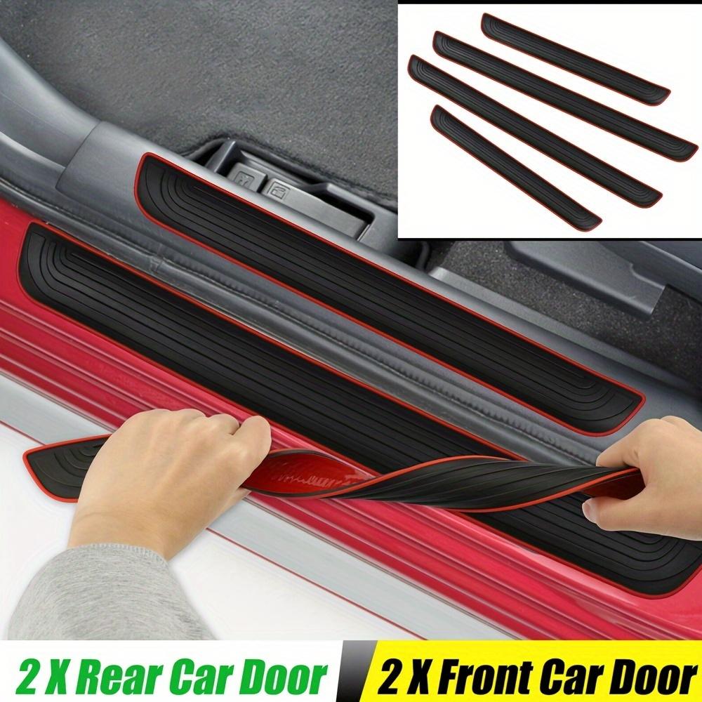 Universal PVC Door Sill Guard 4pcs - Durable Anti-Scratch Trim Protectors, Easy Install Car Decor Accessories