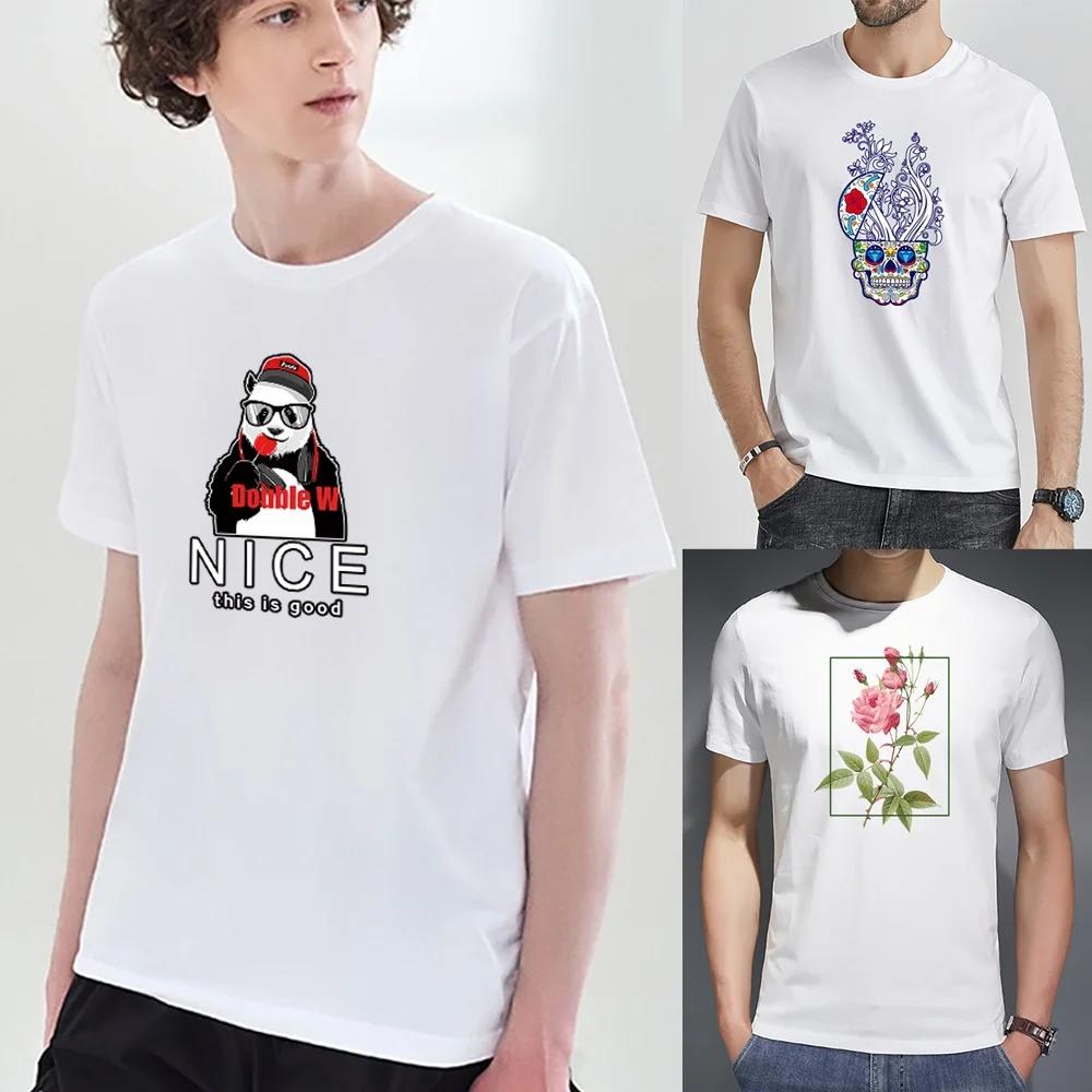 Men T Shirt Harajuku Fashion T-shirts 2022 Summer Male Casual Short Sleeve Tops Tee Printed Clothing Trend Wild Loose Streetwear