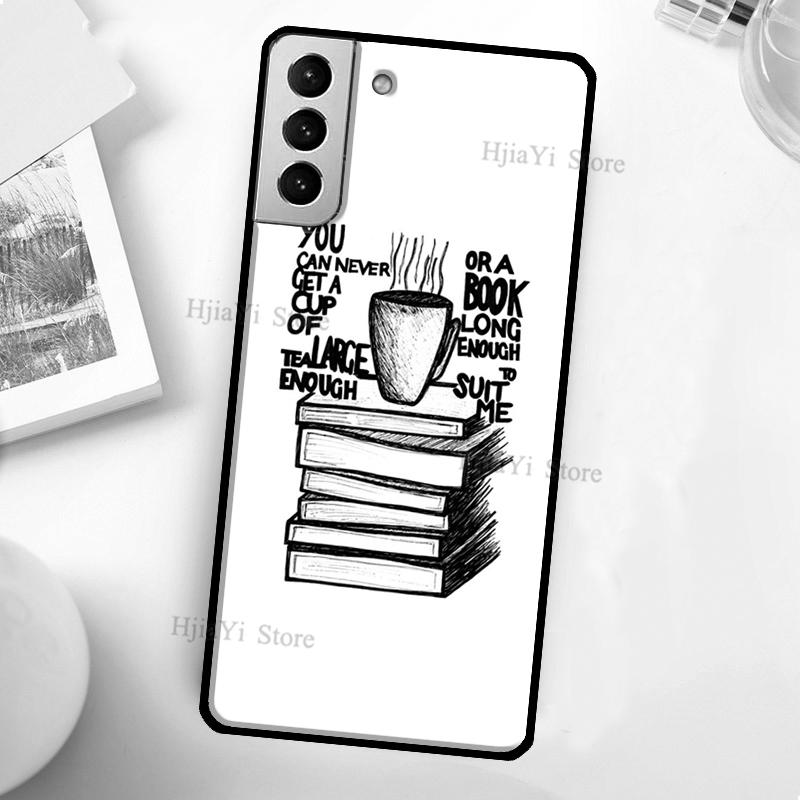 Books And Coffee Phone Case For Samsung Galaxy S21 S22 Ultra Note 20 S20 FE S8 S9 S10 Note 10 Plus Coque