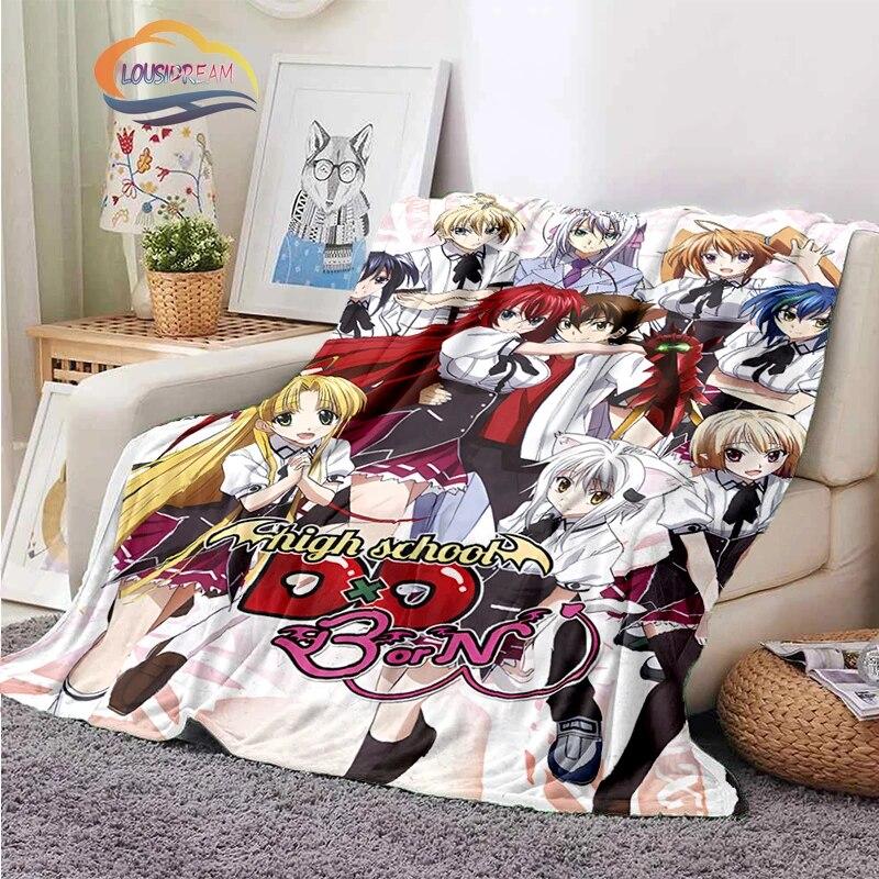 3D tištěná střední škola DxD plyšová deka Módní Flanel Fleece Sexy animace Dárek pro holčičku Sofa Nap Travel