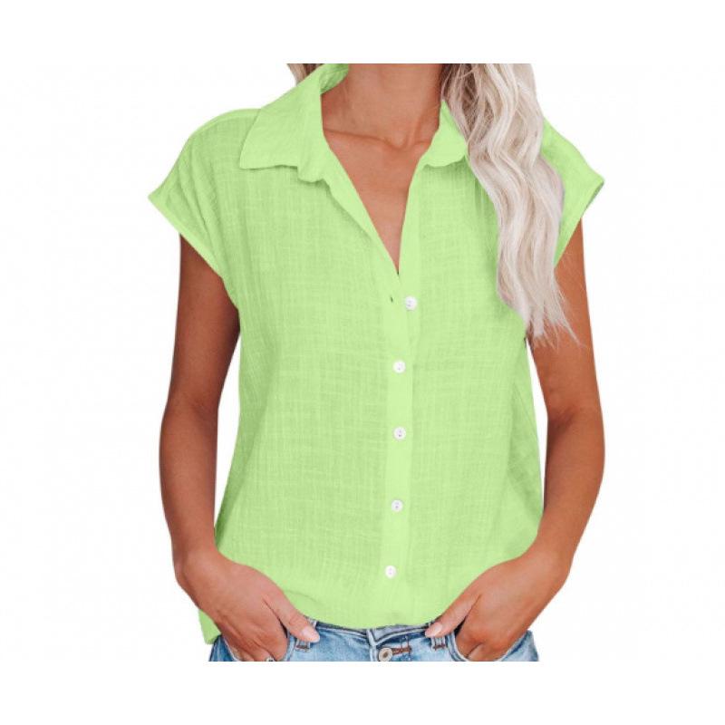 Summer 2026 Solid Color Single-Breasted Sleeveless Lapel Shirt