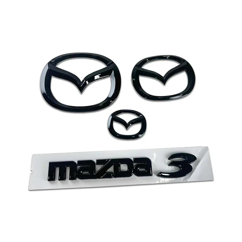 Plastic Car Front Trunk Emblem Rear Tail Refitting Decoration for Mazda 3 6 CX-4 CX-5 Steering Wheel Badge 3D Replaced Sticker