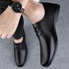 Men's business dress low-top lace-up leather shoes fashion plaid four-season versatile comfortable casual platform men's shoes