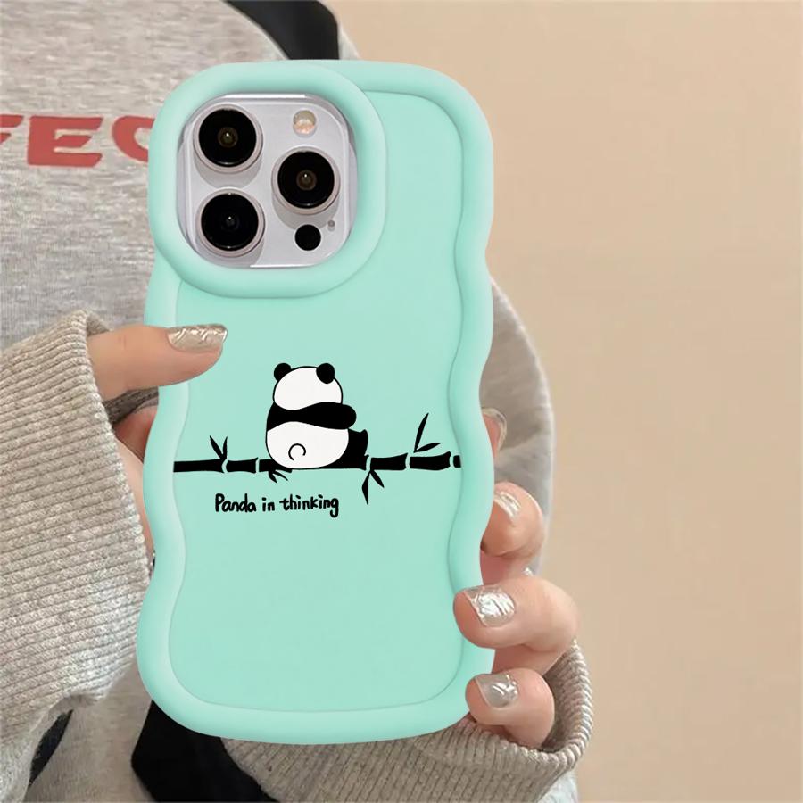 

Soft Phone Cover Case for iPhone 12 15 Plus 17 Air 16 Pro Max 8 11 XR 13 14 Panda Cute iPhone17 Pro Max
