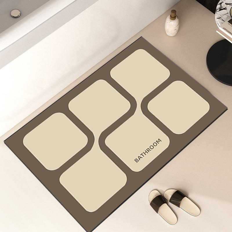 Bathroom Shower Room Moisture-wicking Mat Diatom Mud Mat Toilet Door Entry Cushion Restroom Fast-dry Non-slip Carpet