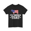 I'd Smoke That Meat Shirt, American Flag Barbecue BBQ Lovers Women Men Shirt