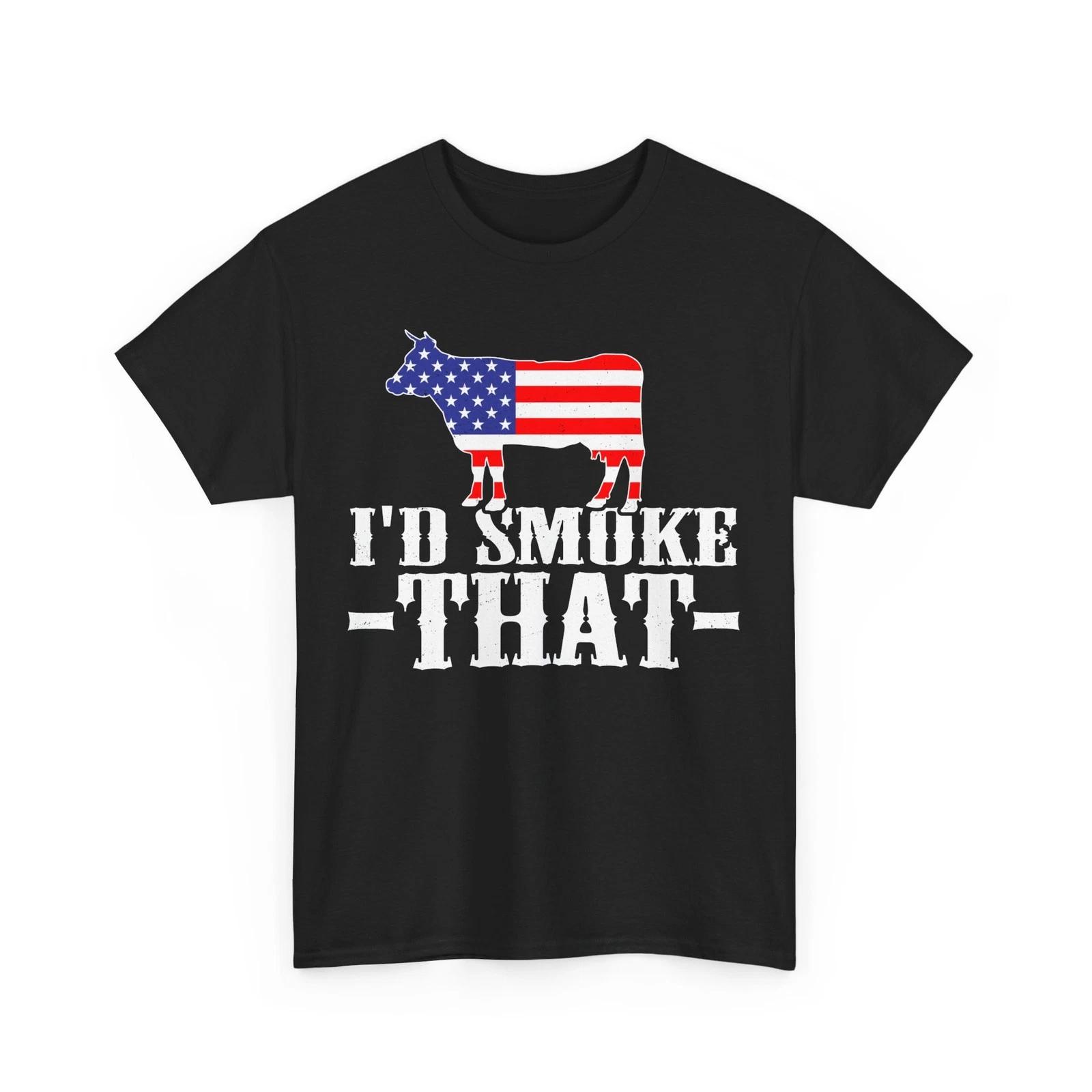 I d Smoke That Meat Shirt, American Flag Barbecue BBQ Lovers Women Men Shirt 3XL