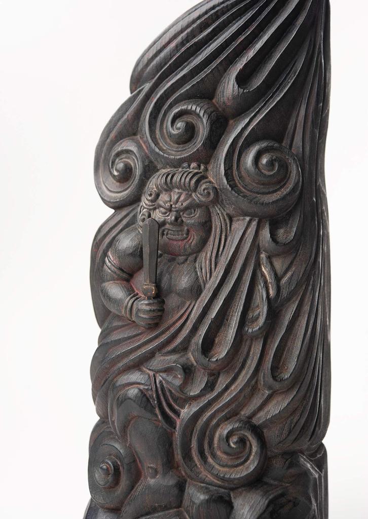 Hölzerner Buddha Myoo, buddhistischer Bildhauer Fujita Aomori Colorist Takamura Statue Buddha Statue Weltfigur Fudo Myo 560147 „Fudo Statue“ (Hölzern