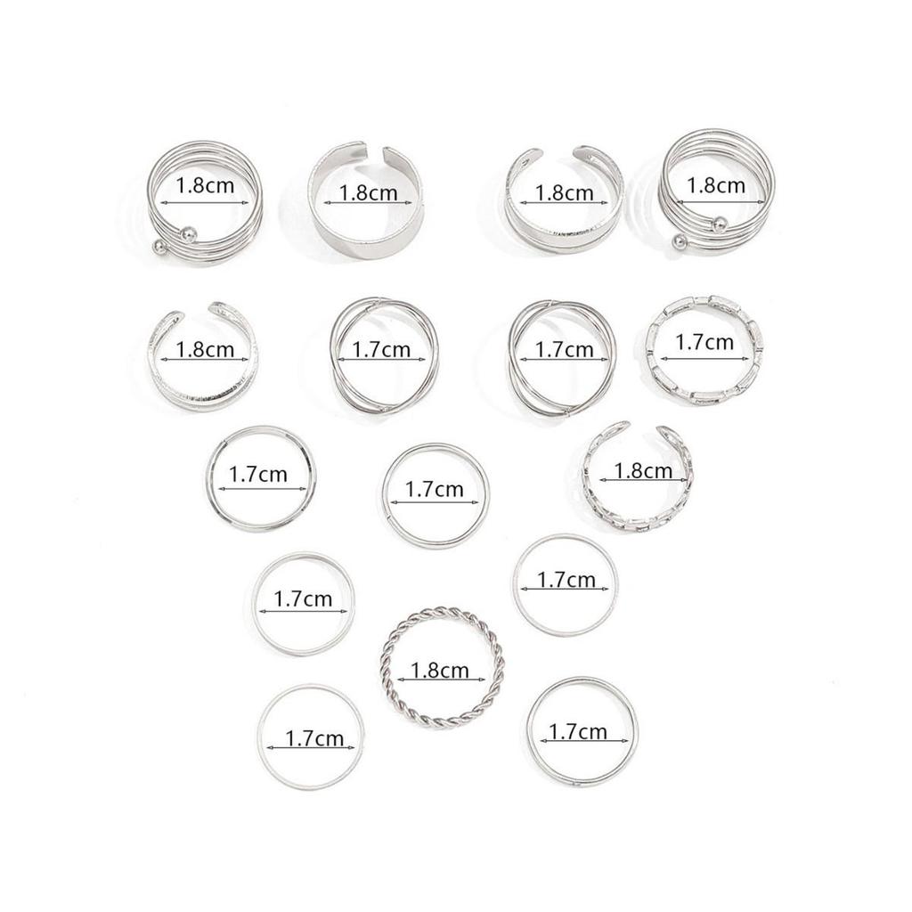 European & American Fashion Niche Design Luxe Plain Ring Set for Women