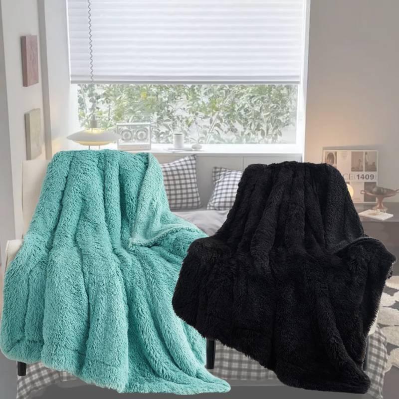 Faux Fur Oversized Blanket Super Soft Cozy Blanket Luxury Fluffy Throw Blan