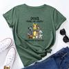 Dogs Make Me Happy Cotton T-Shirt Short Sleeve Round Neck Women 2d Print Tops