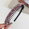 With Toothed Rhinestone Headband Shiny Hair Hoop Vintage Thin Hairband  Make Up