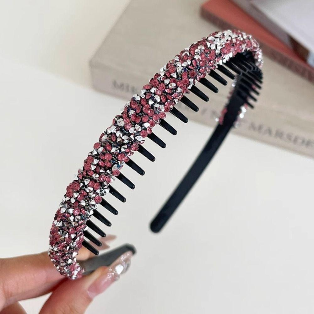 With Toothed Thin Hairband Shiny Hair Hoop Sweet Rhinestone Headband  Face Wash