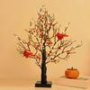 40cm Retro Luminous Christmas Tree Ornament Red Berry Bird Desktop Christmas Tree Navidad New Year Home Decoration Accessory