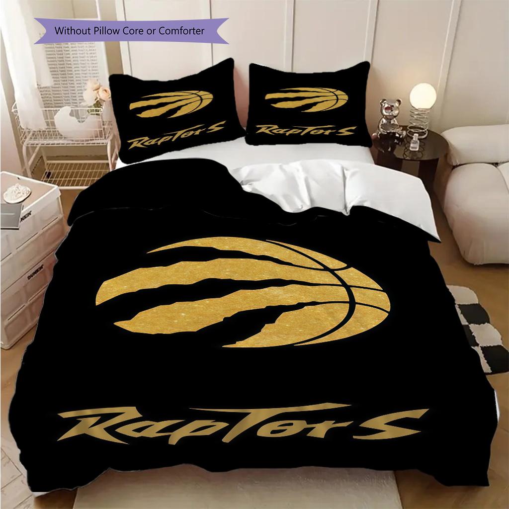 Emblema Pallacanestro Raptors Set da tre pezzi(1 * copripiumino + 2 * federa, senza nucleo)Set biancheria da letto Copripiumino e federa Morbido e confortevole