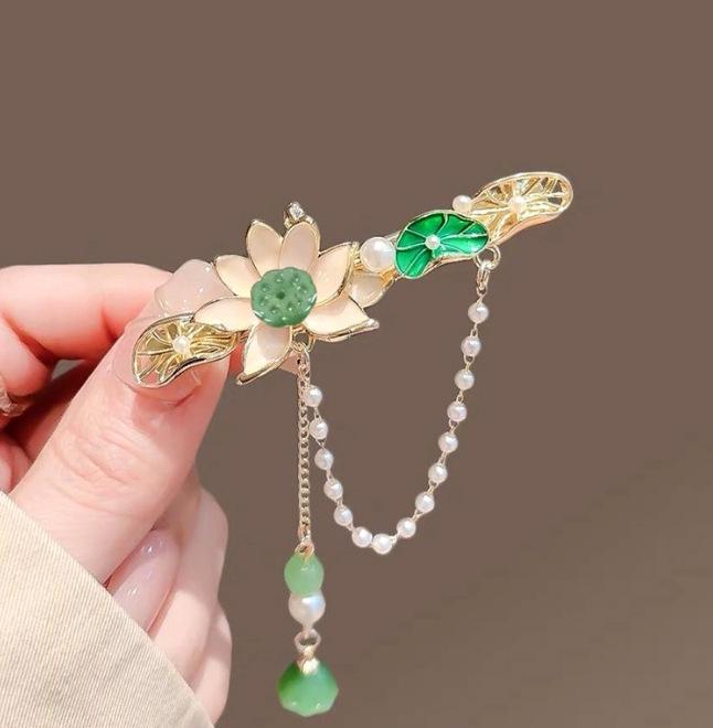Elegant 2025 Korean Bow Pearl Rhinestone Hair Clip - Internet Celebrity Style