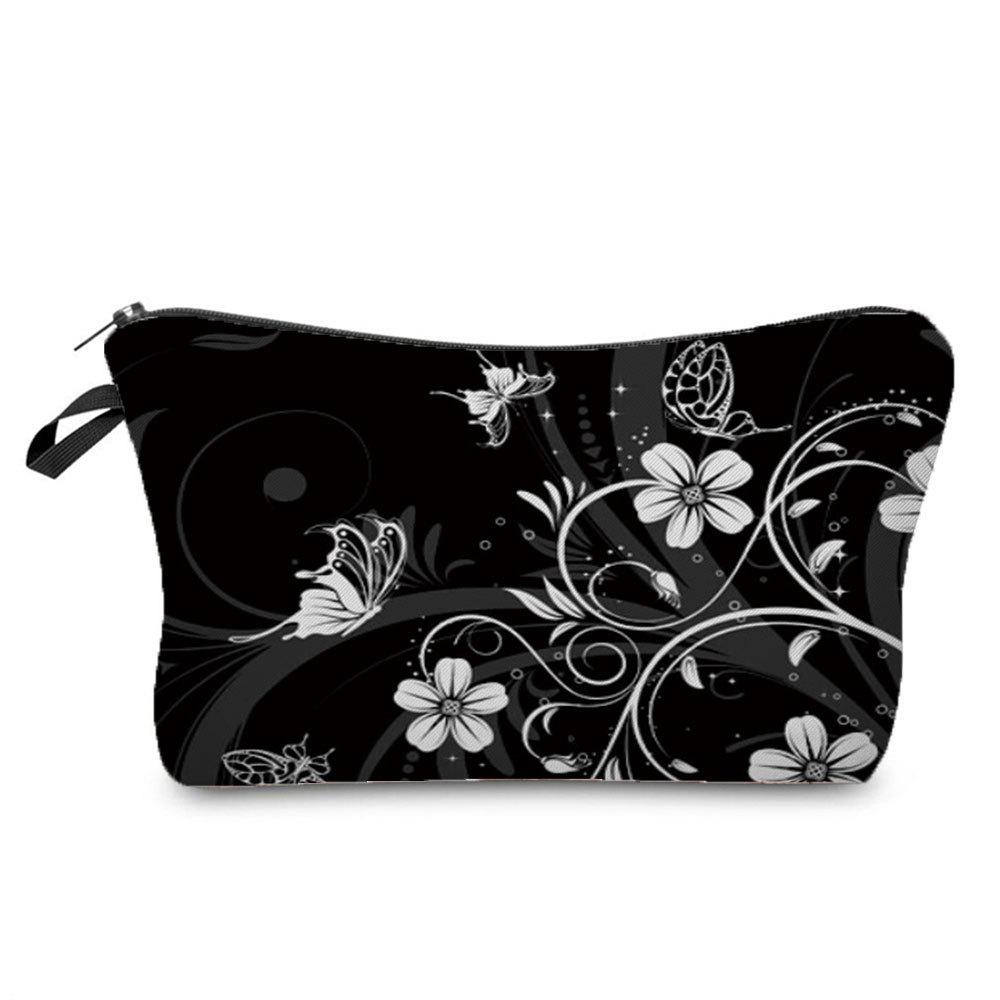 Damen Schmetterlingsprint Kosmetiktasche Toilettenartikel Organizer Reiseaufbewahrungskoffer 6417
